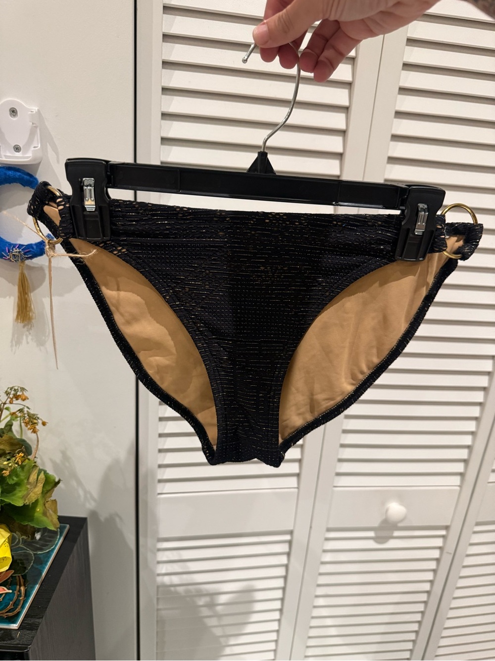 American Vintage Black Swim Shorts with Tan Lining